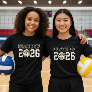 Volleyball Team Roster Graduation Class Of Gold T-Shirt
