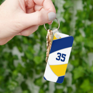 volleyball team sports gifts blue gold key ring