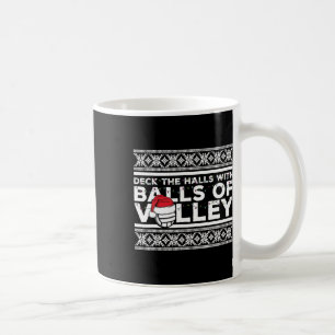 Volleyball Team Ugly Sweater Christmas Lights Sant Coffee Mug