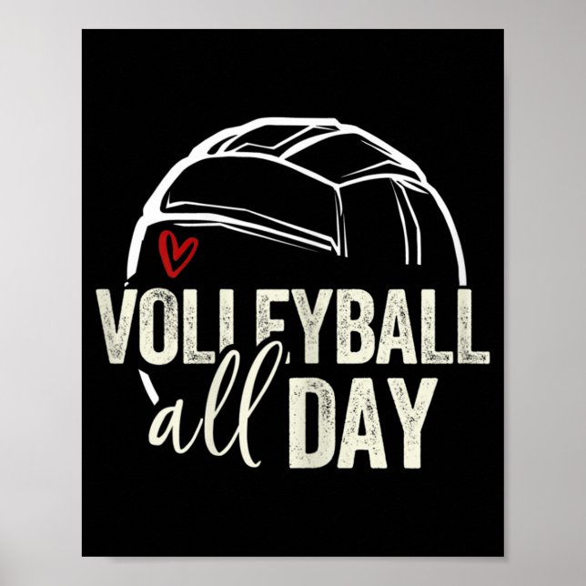Volleyball Teen Girl Women Volleyball Graphic Voll Poster (Front)