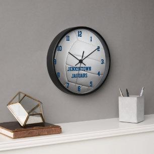 Volleyball Texture Personalised Wall Clock