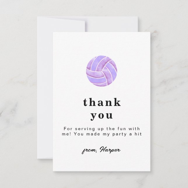 Volleyball Thank You Card (Front)