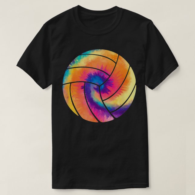 Volleyball Tie Dye Coloured  T-Shirt (Design Front)