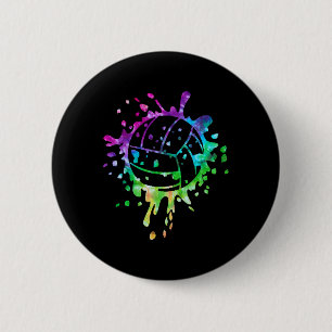 Volleyball Tie Dye Girls Distressed Ball 6 Cm Round Badge