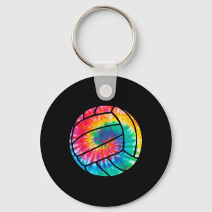 Volleyball Tie Dye Hippie Beach Volleyball Player  Key Ring