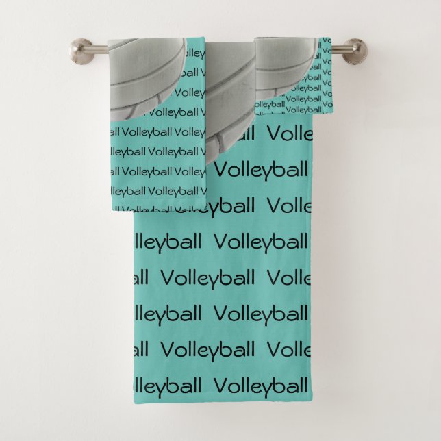 Volleyball Tiled Text Design Towel Set (Insitu)