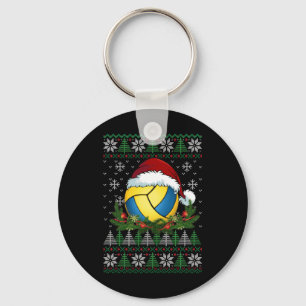 Volleyball Ugly Christmas Santa Hat Family Pyjamas Key Ring