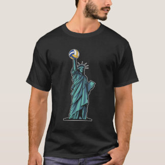 Volleyball Usa Vball Beach Volleyball 4Th Of July T-Shirt