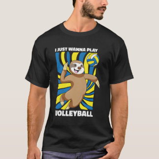 Volleyball Vball Beach Volleyball Sloth T-Shirt