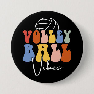 Volleyball Vibes Funny Retro Groovy Player Gift 7.5 Cm Round Badge