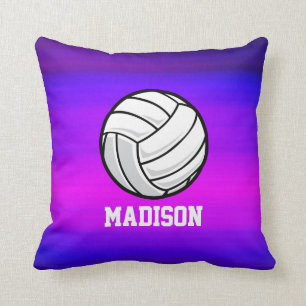 Volleyball; Vibrant Violet Blue and Magenta Cushion