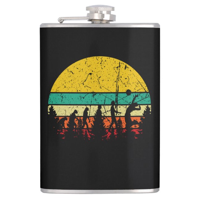 Volleyball - Volleyball Player Evolution Hip Flask (Front)