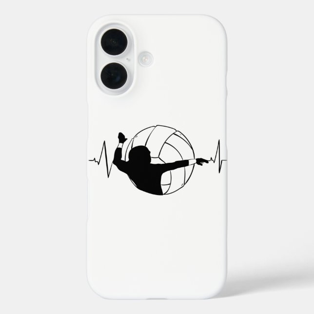 Volleyball - Volleyball Player Heartbeat Case-Mate iPhone Case (Back)