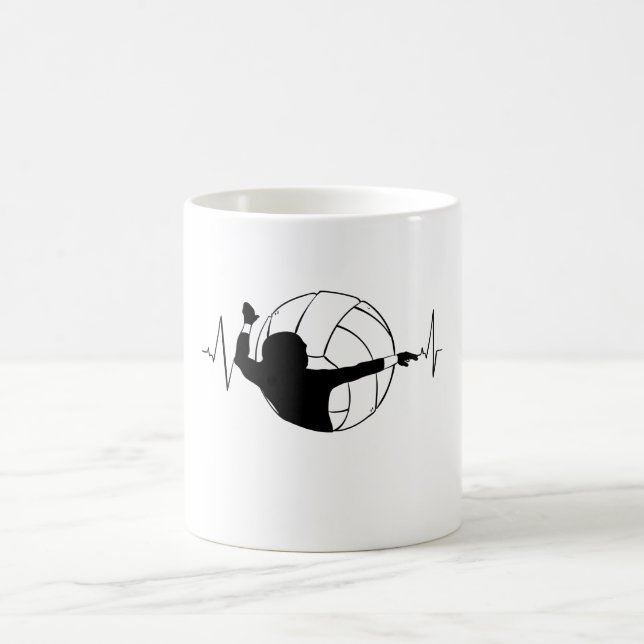 Volleyball - Volleyball Player Heartbeat Coffee Mug (Center)