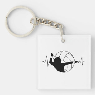 Volleyball - Volleyball Player Heartbeat Key Ring