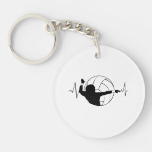 Volleyball - Volleyball Player Heartbeat Key Ring