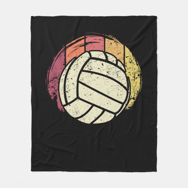 Volleyball Volleyball-Player Retro Fleece Blanket (Front)