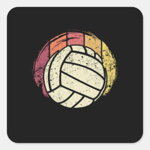 Volleyball Volleyball-Player Retro Square Sticker