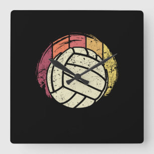 Volleyball Volleyball-Player Retro Square Wall Clock