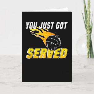 Volleyball Volleyball Player Serve Flame Card
