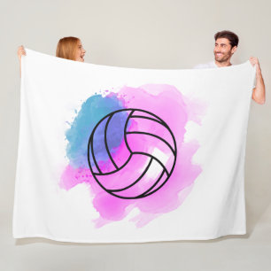 Volleyball Watercolor Fleece Blanket