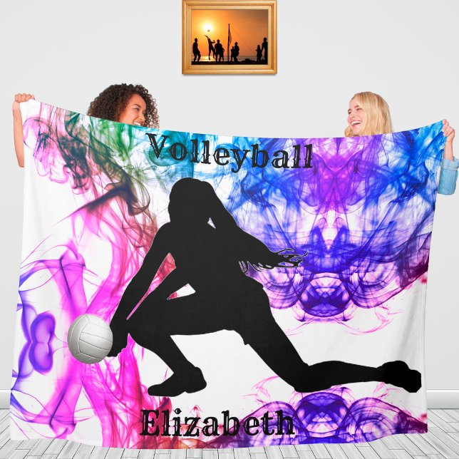 Volleyball Watercolor Fleece Blanket (Creator Uploaded)