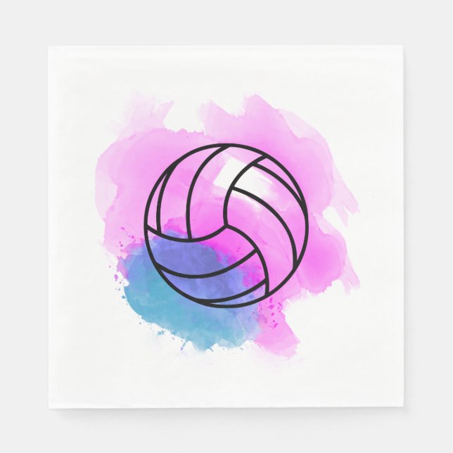 Volleyball Watercolor Napkin (Front)