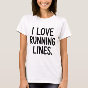 Volleyball White Lie I Love Running Lines T-Shirt