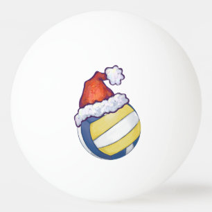 Volleyball with Christmas Hat Ping Pong Ball