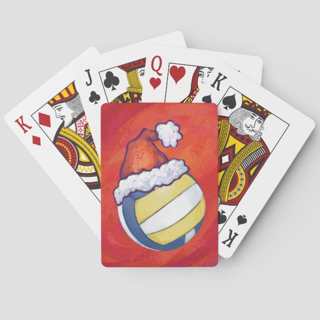 Volleyball with Christmas Hat Playing Cards (Back)