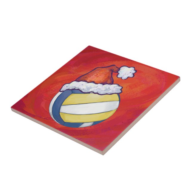 Volleyball with Christmas Hat Tile (Side)