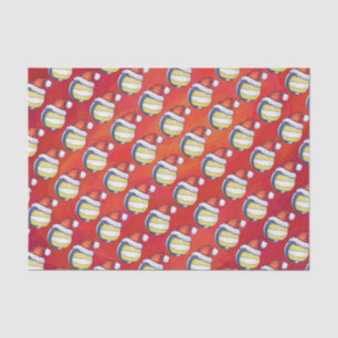 Volleyball with Christmas Hat Tissue Paper