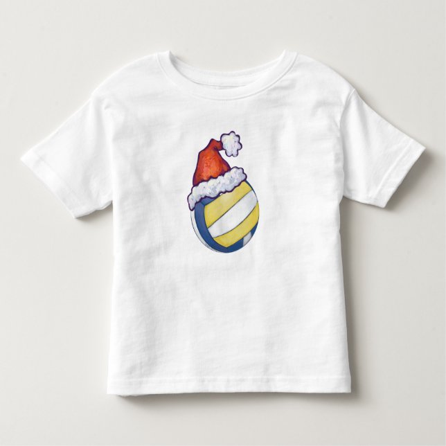 Volleyball with Christmas Hat Toddler T-Shirt (Front)