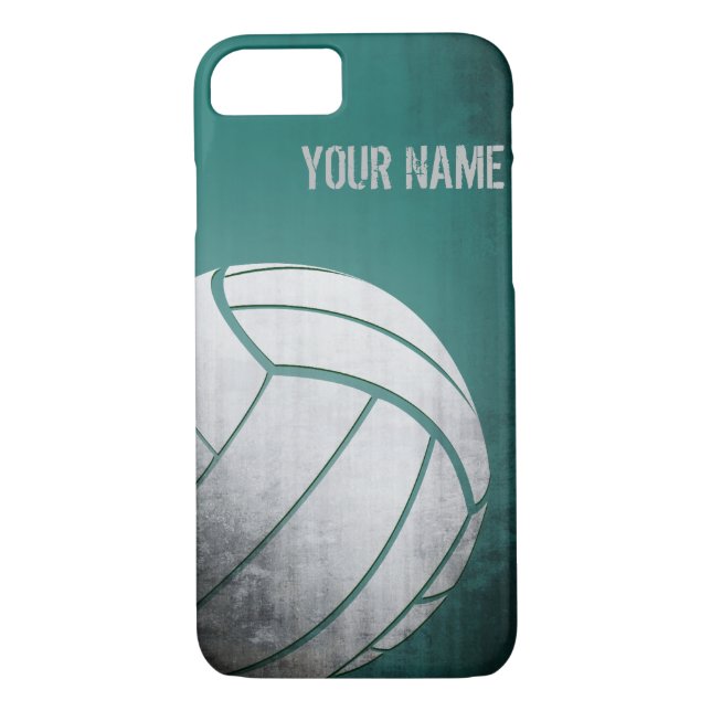 Volleyball with Grunge effect Green Shade Case-Mate iPhone Case (Back)