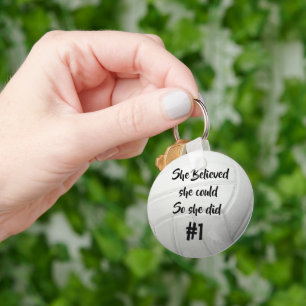 Volleyball with Jersey Number Key Ring
