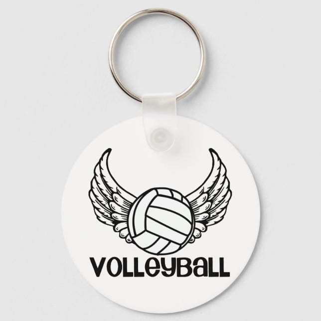 Volleyball with Wings Key Ring (Front)