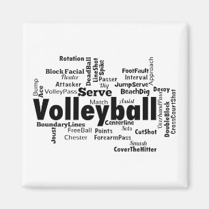 Volleyball Word Cloud Magnet
