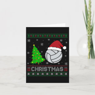 Volleyball Xmas Tree Lighting Ugly Christmas Sweat Card