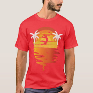Volleyballee retro sunset 70s vintage Volleyball f T-Shirt