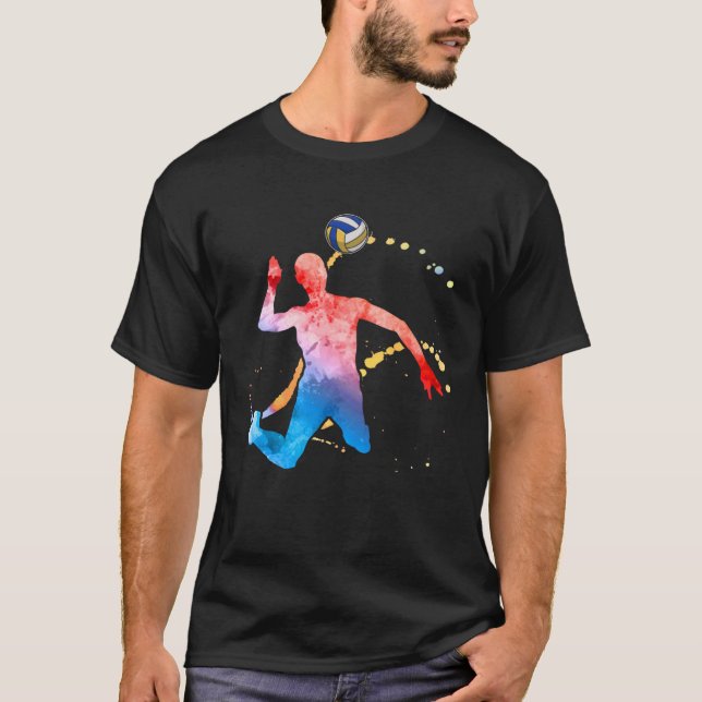 Volleyballer Graphic Beach Volleyball T-Shirt (Front)