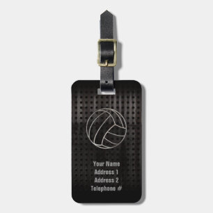 Volleyballl; Cool Black Luggage Tag