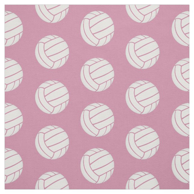 volleyballs on pink or any colour sports pattern fabric (Swatch)