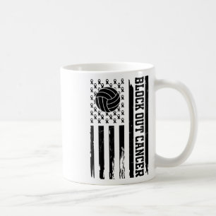 Volleybyll Breast Cancer Awareness Block Out Cance Coffee Mug
