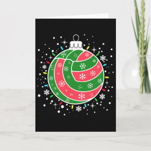Volleybyll Player Xmas Lights Sport Volleybyll Chr Card