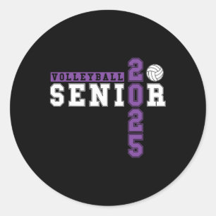 Volleybyll Senior Night Volleybyll Senior 2025 Gra Classic Round Sticker