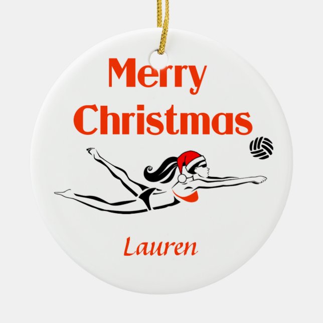 VolleyChick Custom BeachChick Ornament (Front)