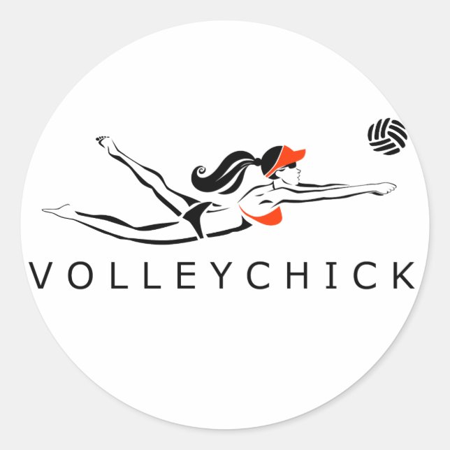 VolleyChick DiveChick 2010 Classic Round Sticker (Front)