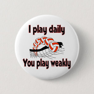 VolleyChick I play Daily 6 Cm Round Badge
