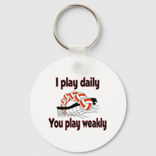 VolleyChick I Play Daily Key Ring