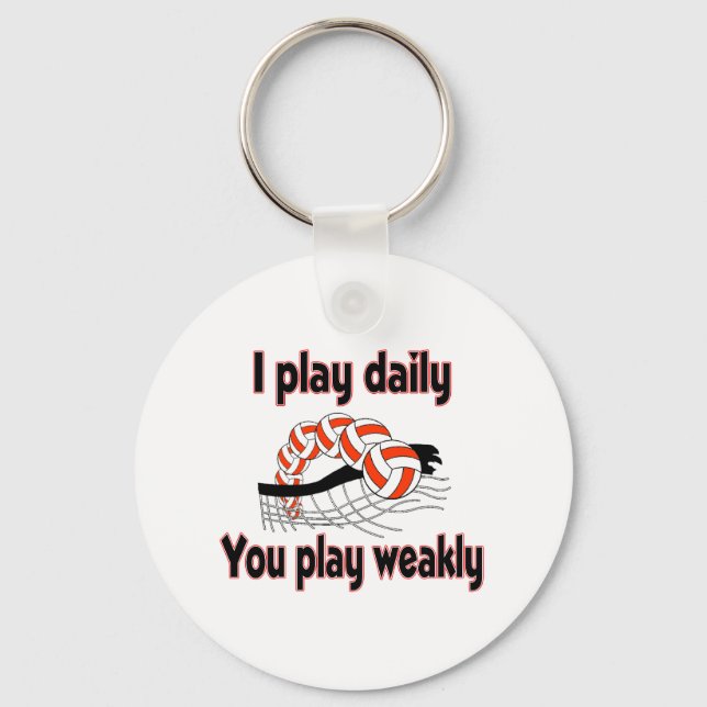 VolleyChick I Play Daily Key Ring (Front)
